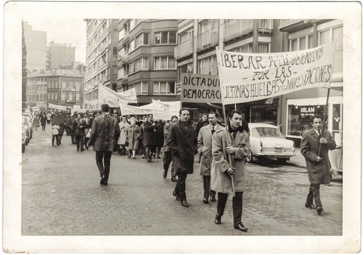 Manifestation contre la dictature franquiste à Liège, 1963.Auteur inconnu. Tous droits réservés